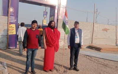 Yogi Priyavrat Animesh Hoisted Indian Flag for the NDMA Camp Site